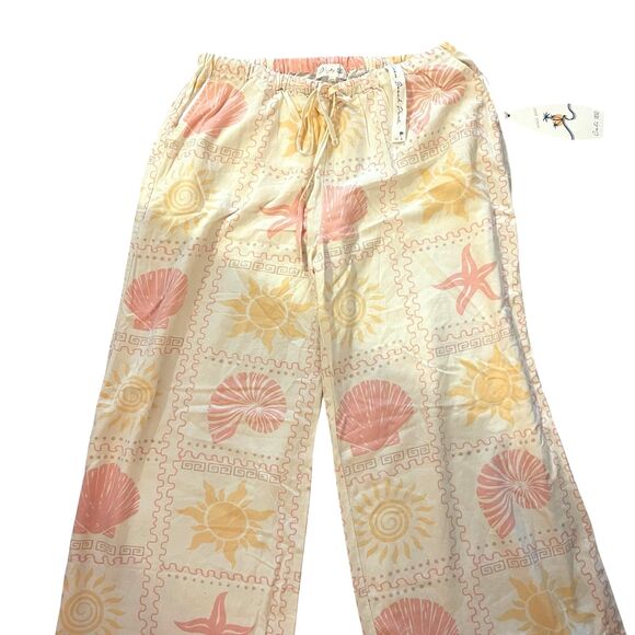 NWT Cali 1850 Womens XL Linen Blend Pants Elastic Pull On Beachy Coastal Cottage - Picture 2 of 10